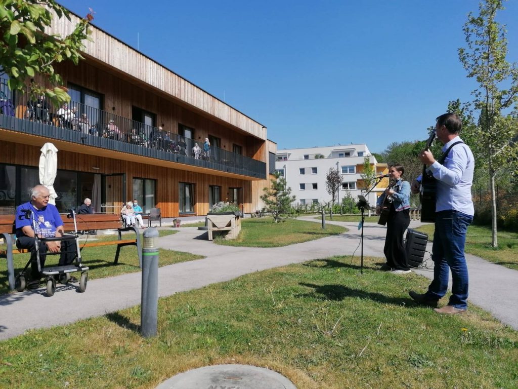 Traiskirchen, Austria, home to a large refugee camp, Mayor Andreas Babler plays the guitar