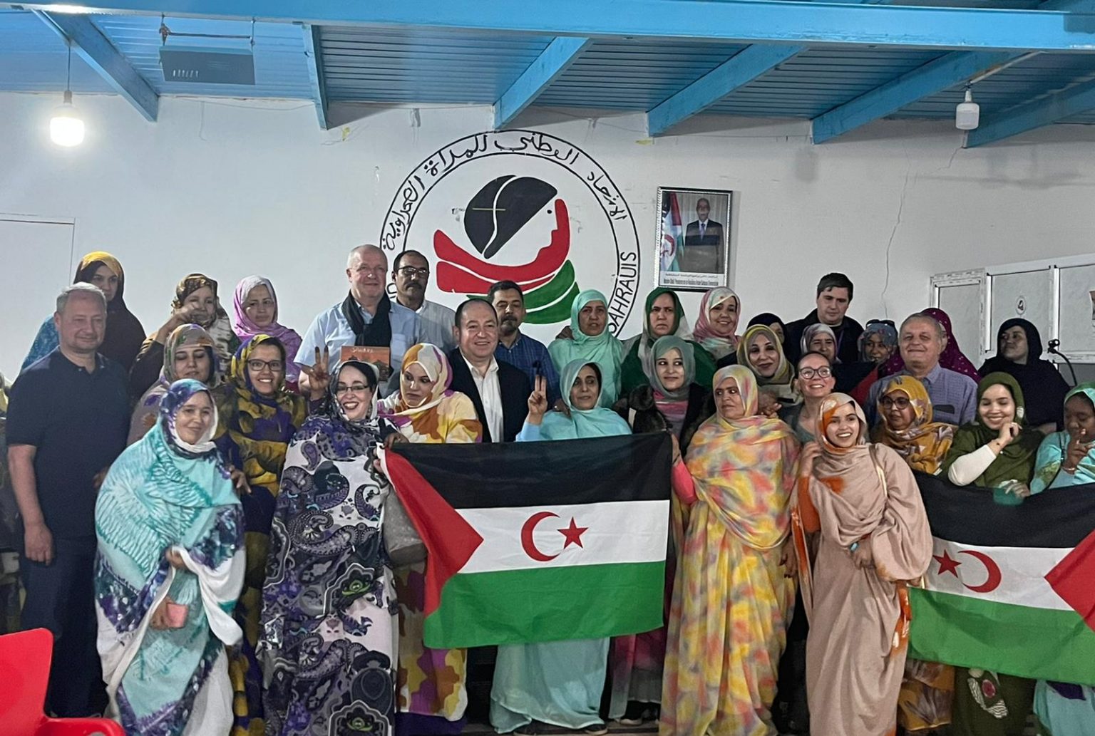Political women's representatives of the Sahrawi women's organization in the camps
